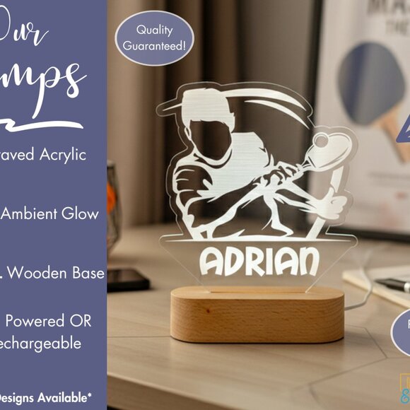 Table Tennis Night Light – Personalized LED Lamp for Sports Lovers - Picture 3 of 8